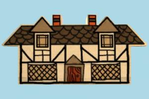 House 2D house, 2d, home, building, medieval, build, residence, domicile, structure